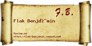 Flak Benjámin névjegykártya