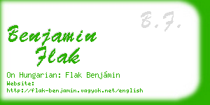 benjamin flak business card